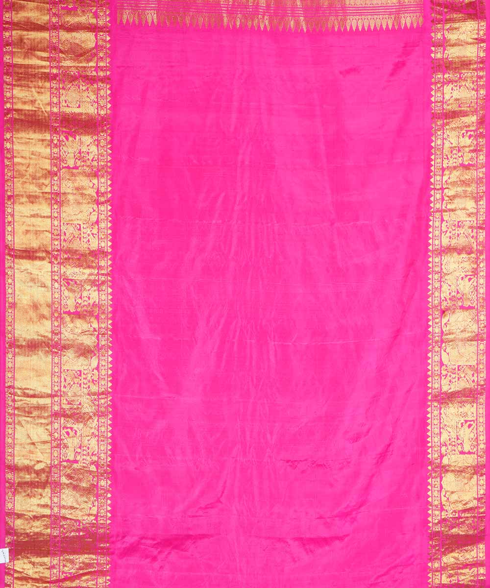 Lime green handwoven gadwal silk saree