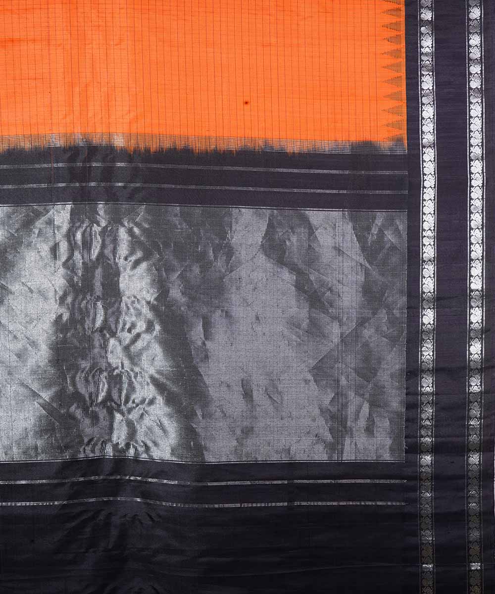 Orange handwoven gadwal silk saree