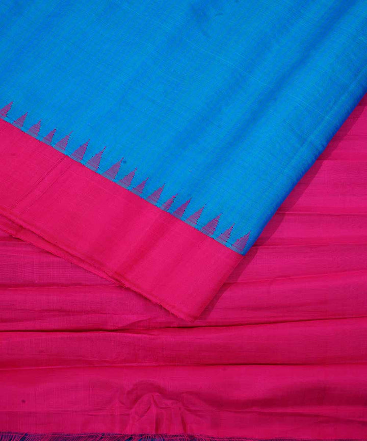 Sky blue handwoven gadwal silk saree