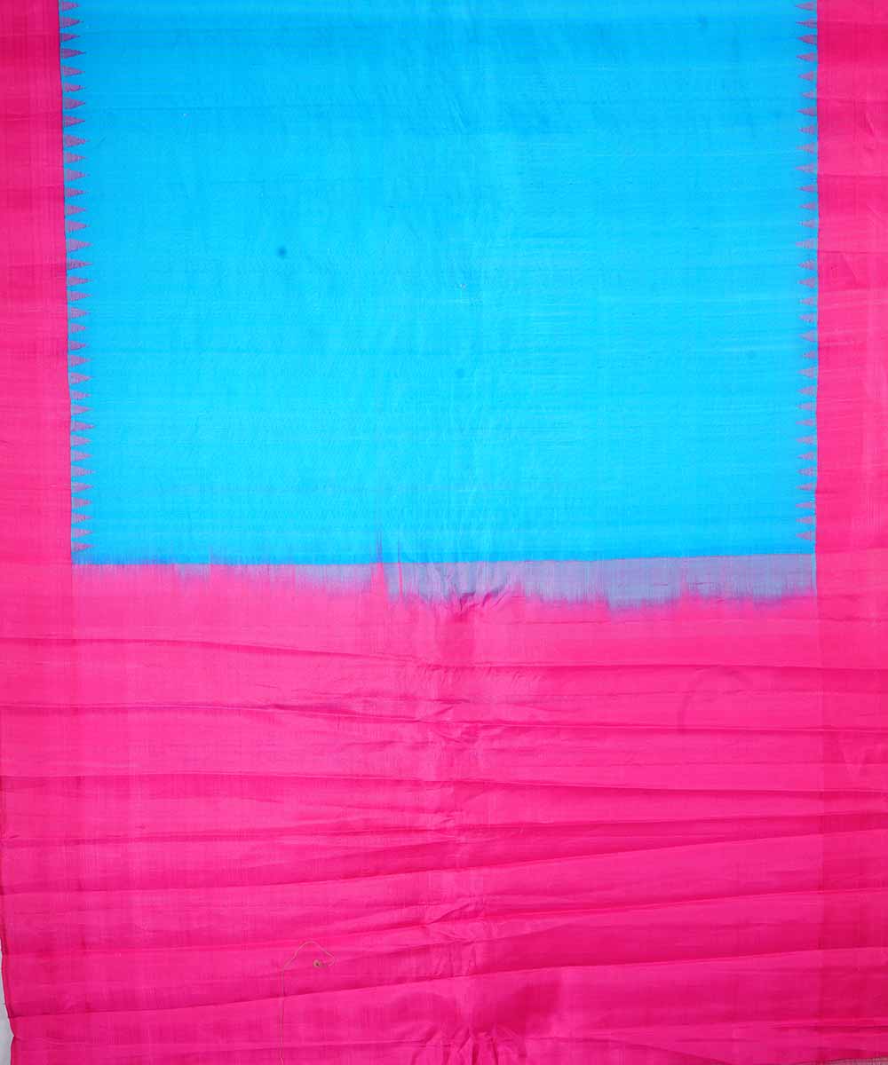 Sky blue handwoven gadwal silk saree