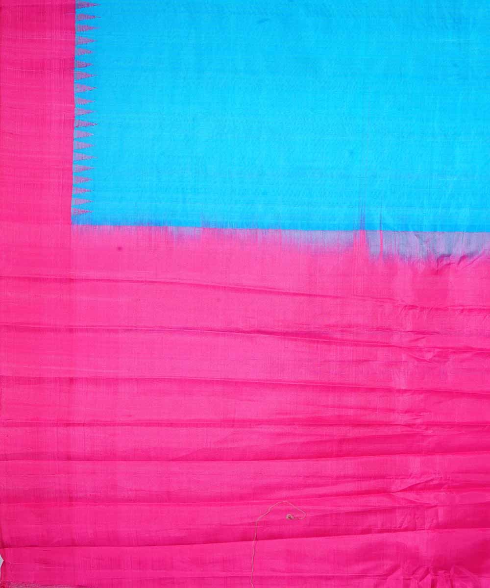 Sky blue handwoven gadwal silk saree