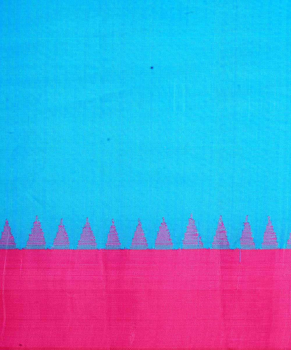 Sky blue handwoven gadwal silk saree