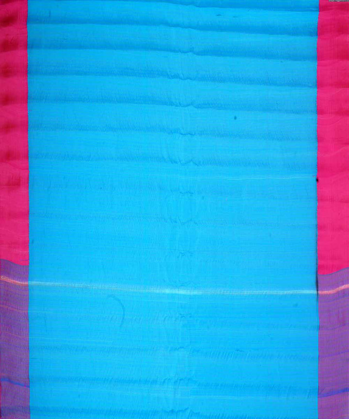 Sky blue handwoven gadwal silk saree