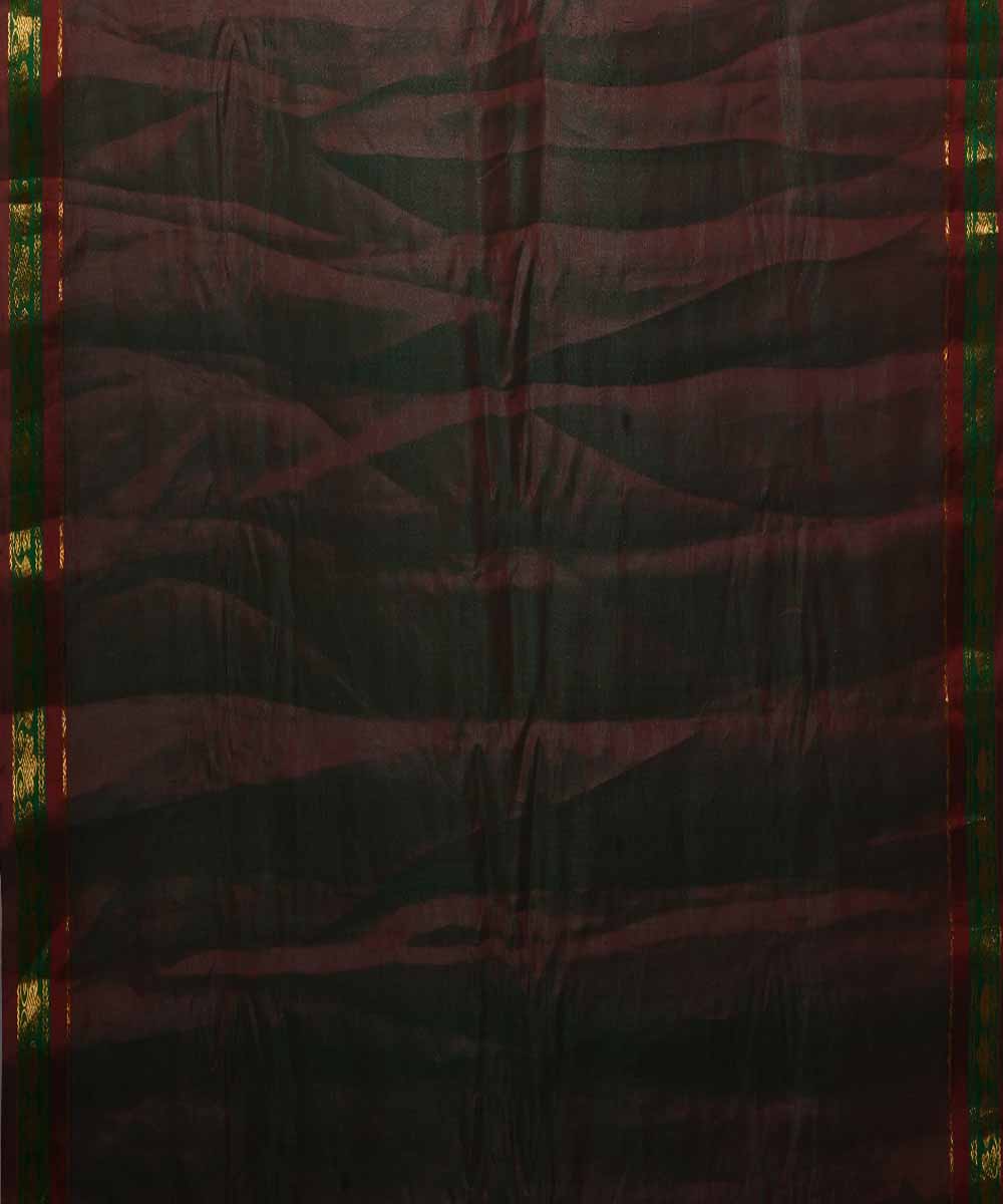 Bottle green handwoven gadwal silk saree