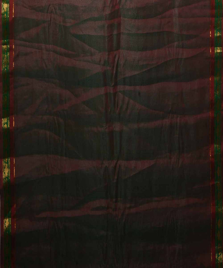 Bottle green handwoven gadwal silk saree