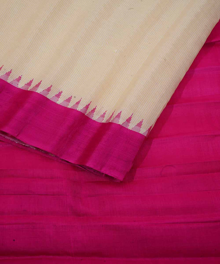 Cream handwoven gadwal silk saree