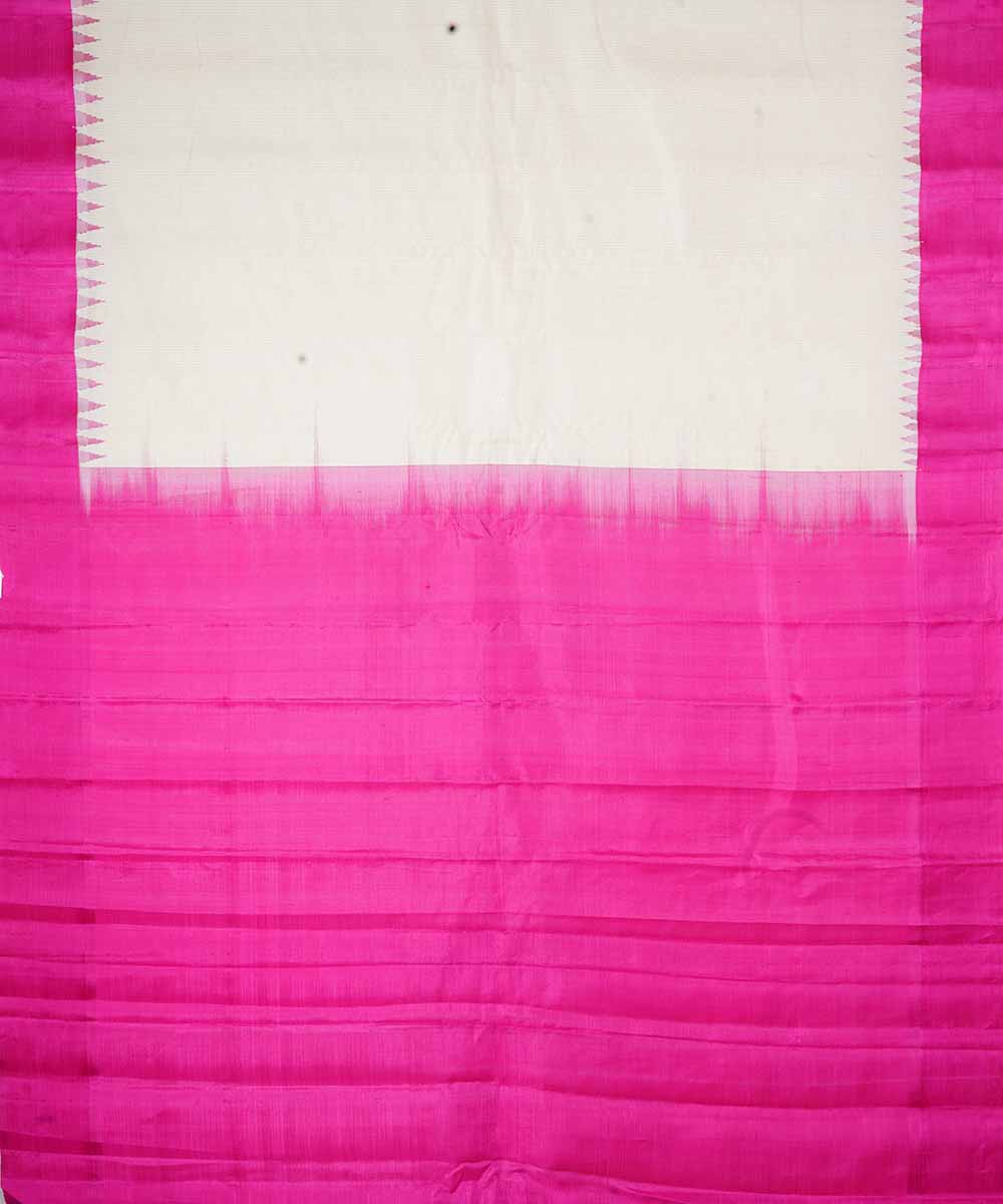 Cream handwoven gadwal silk saree