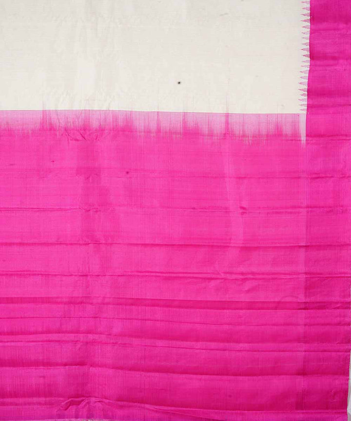 Cream handwoven gadwal silk saree