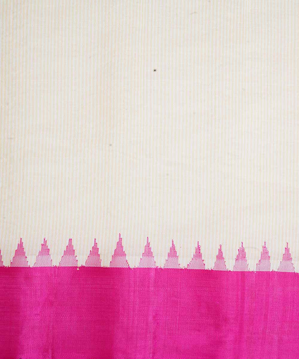 Cream handwoven gadwal silk saree