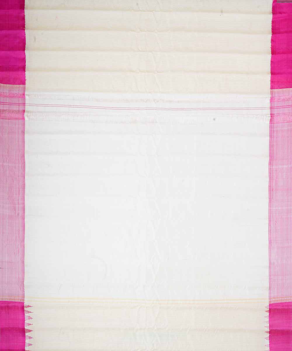 Cream handwoven gadwal silk saree