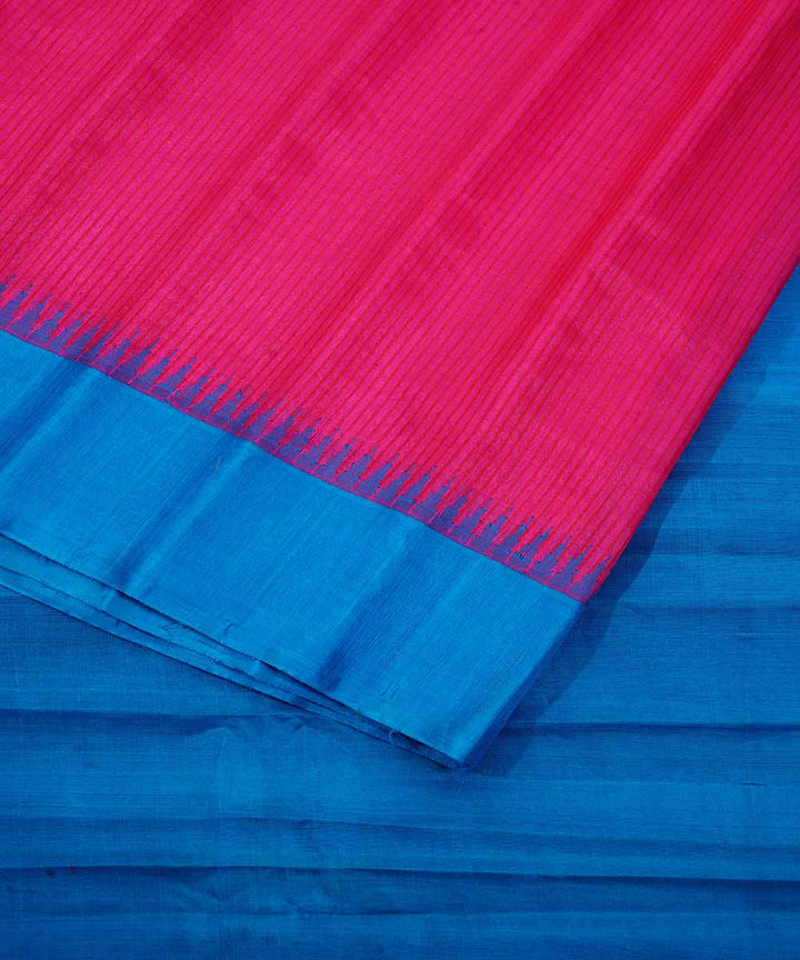 Pink handwoven gadwal silk saree