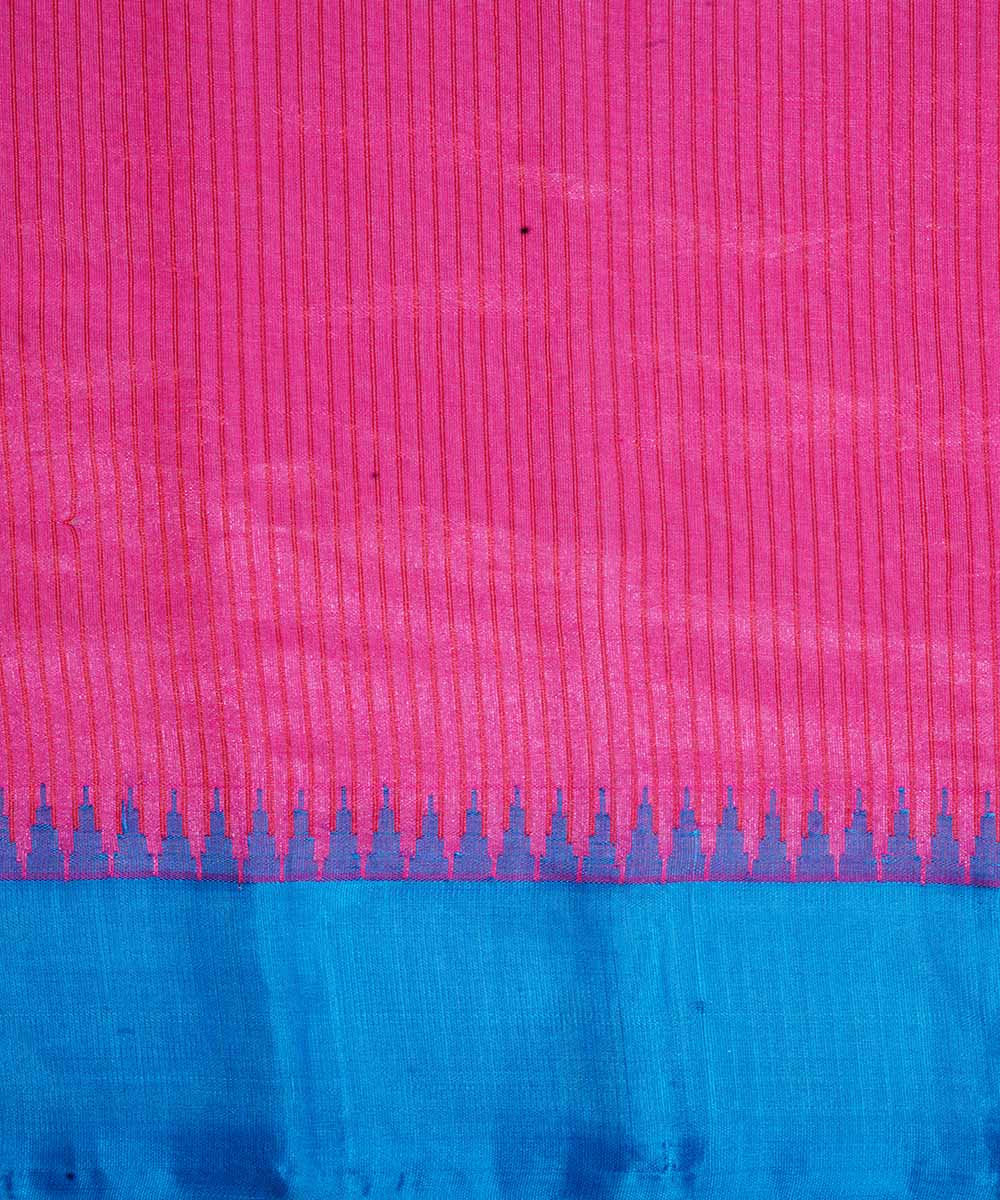 Pink handwoven gadwal silk saree