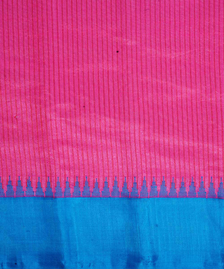 Pink handwoven gadwal silk saree