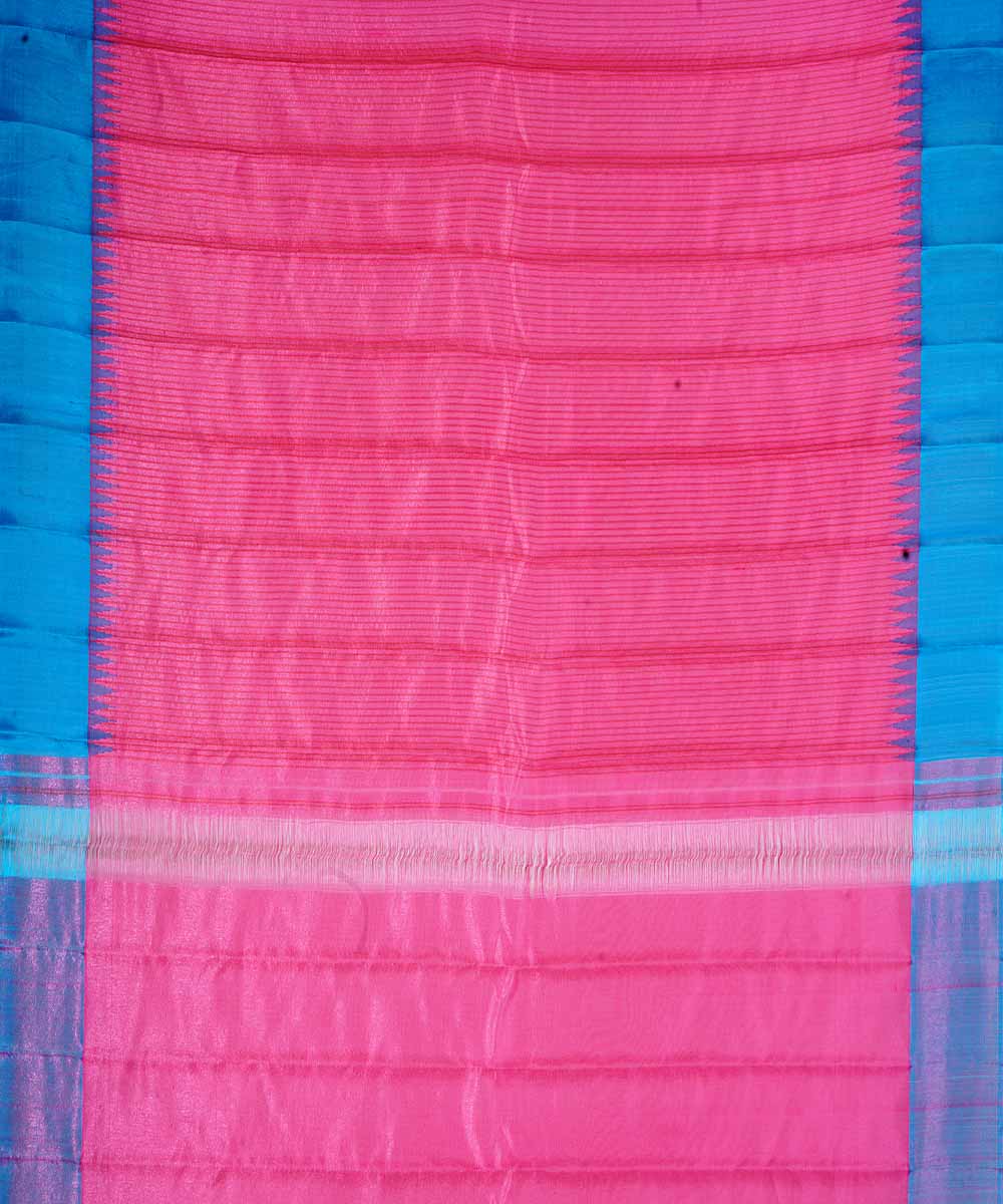 Pink handwoven gadwal silk saree