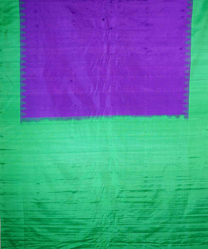 Purple blue dual shade handwoven gadwal silk saree