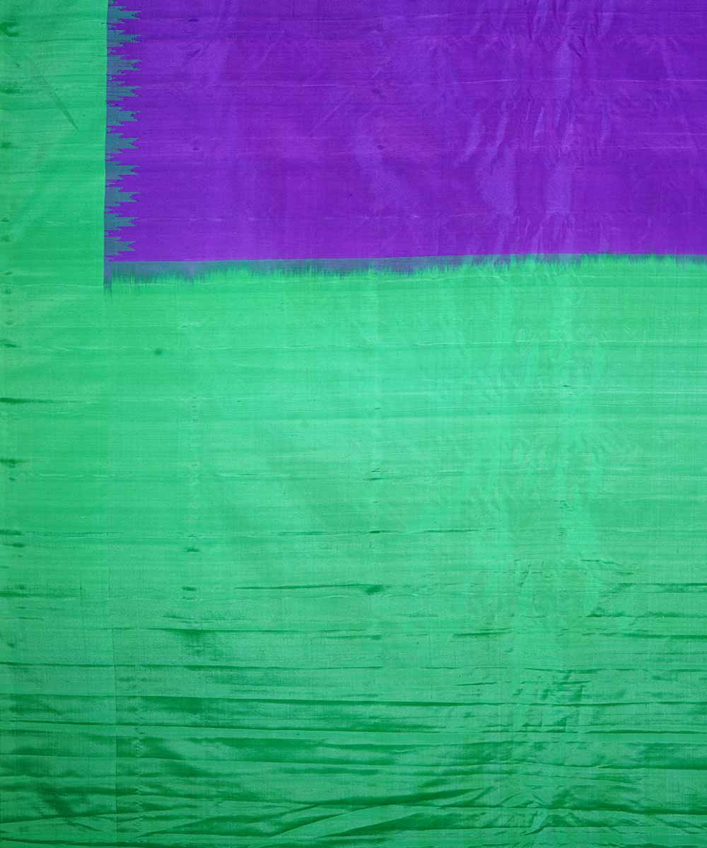 Purple blue dual shade handwoven gadwal silk saree