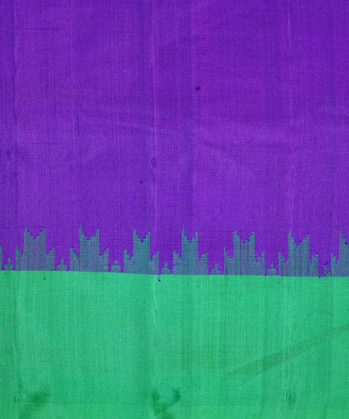 Purple blue dual shade handwoven gadwal silk saree