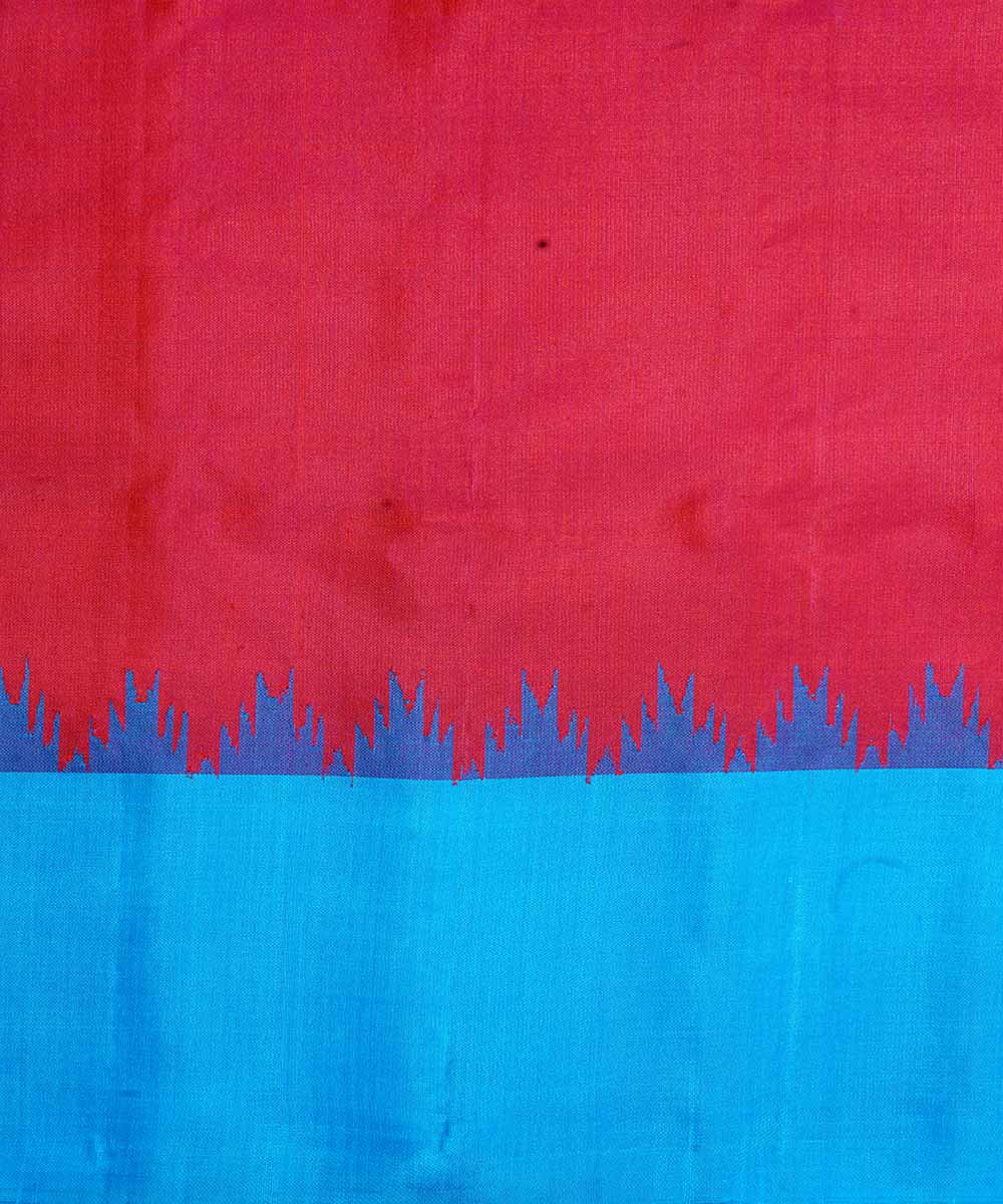 Red handwoven gadwal silk saree