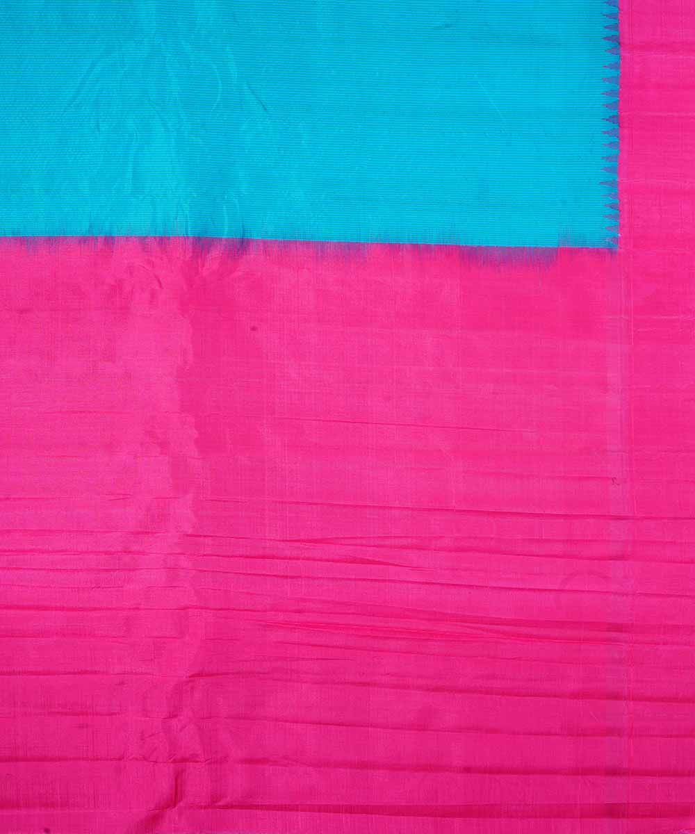 Sky blue handloom gadwal silk saree