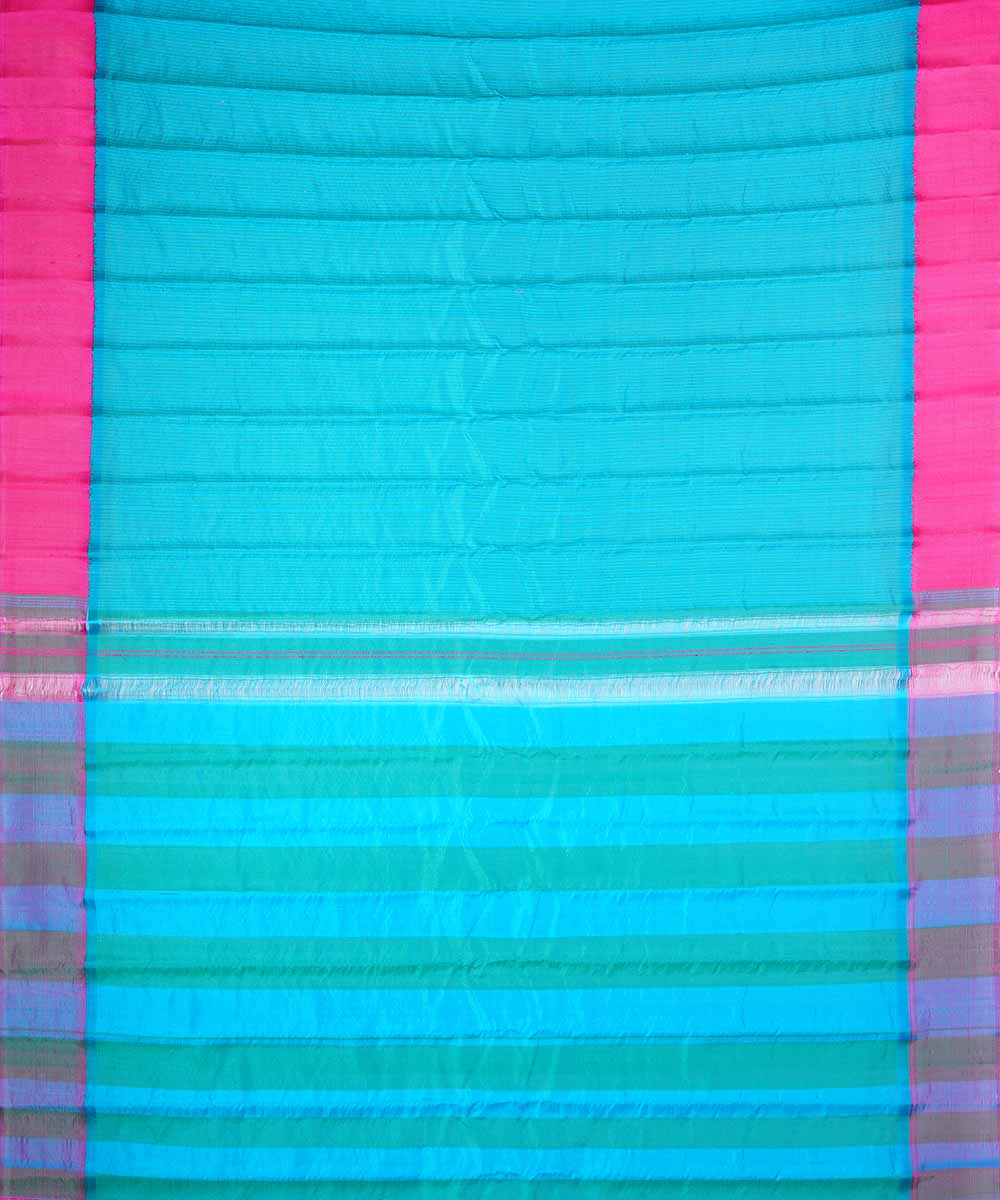 Sky blue handloom gadwal silk saree