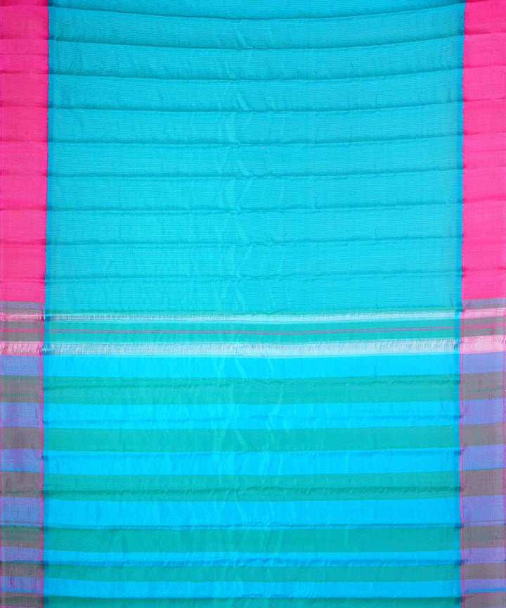 Sky blue handloom gadwal silk saree