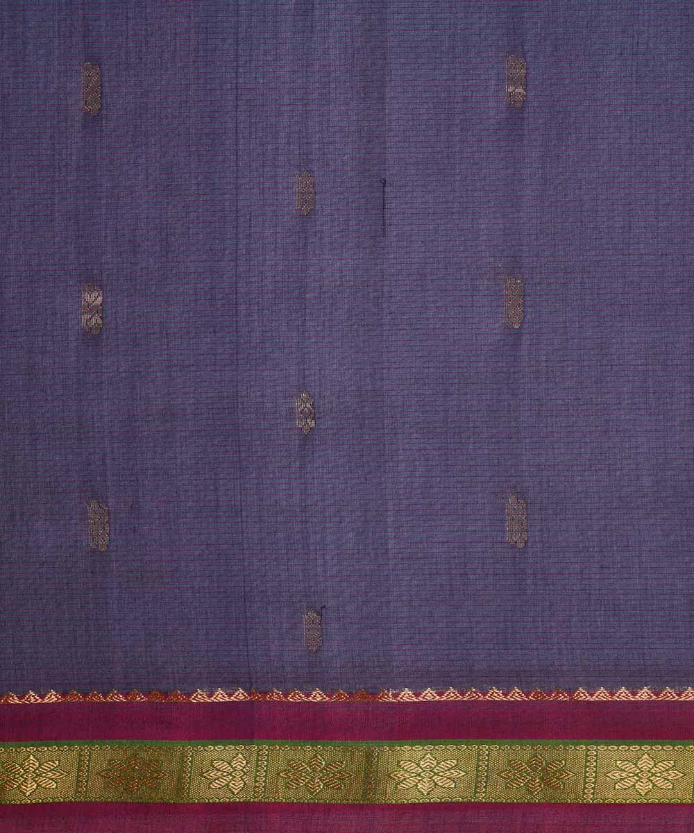 Grey handwoven gadwal silk saree