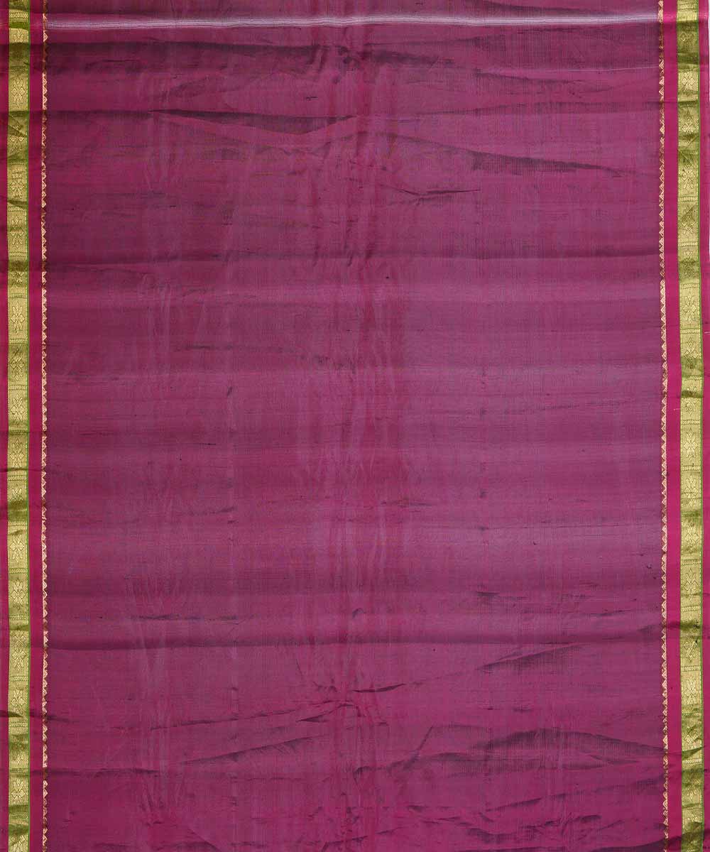 Grey handwoven gadwal silk saree