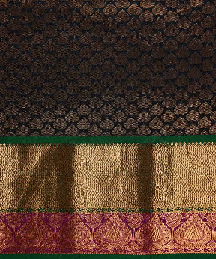 Brown handwoven gadwal silk saree
