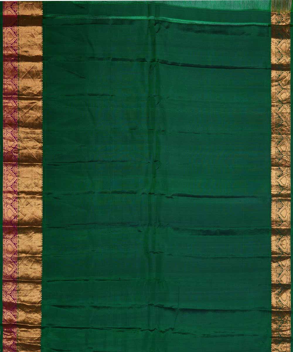 Brown handwoven gadwal silk saree