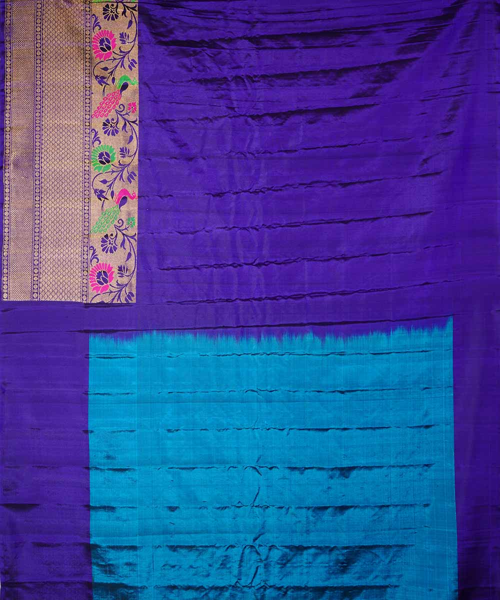 Light blue handwoven gadwal silk saree