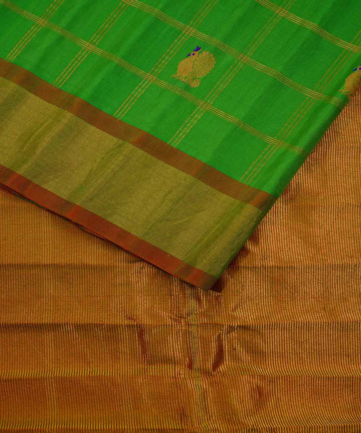 Light green handloom gadwal silk saree