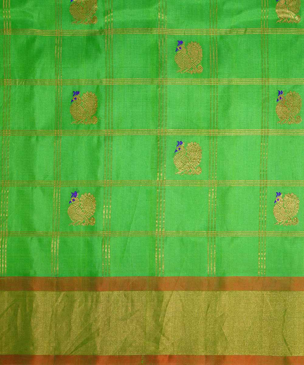 Light green handloom gadwal silk saree