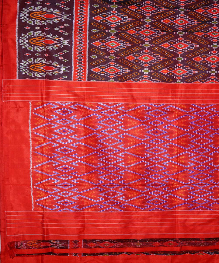 Maroon handwoven ikkat silk pochampally saree