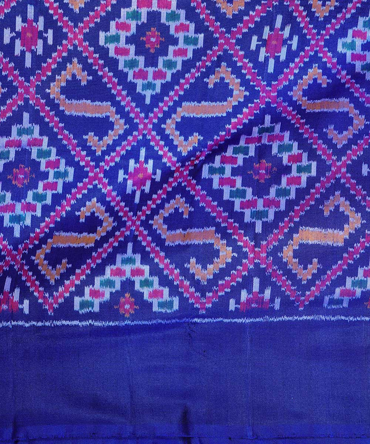 Midnight blue handwoven ikkat silk pochampally saree