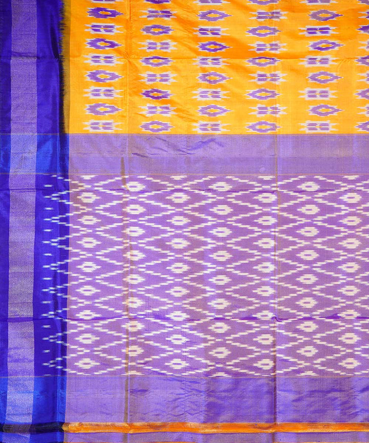 Yellow handwoven ikkat silk pochampally saree