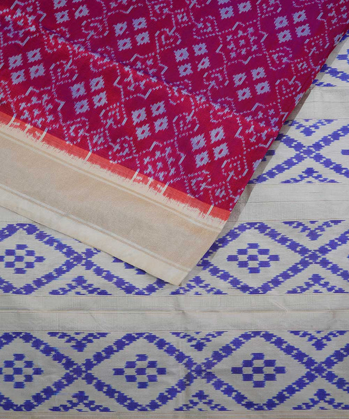 Magenta handwoven ikkat silk pochampally saree