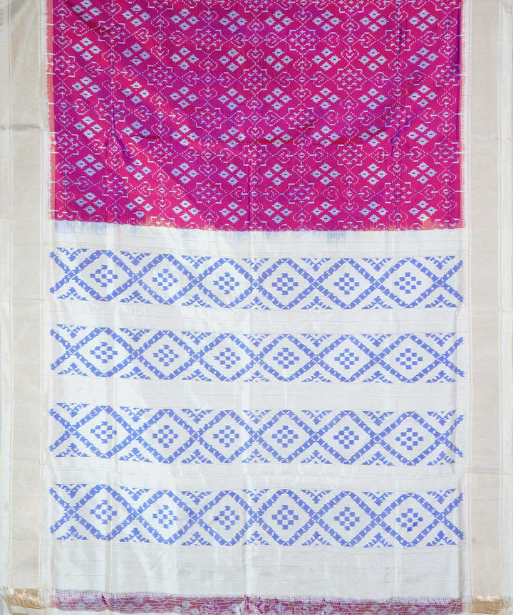 Magenta handwoven ikkat silk pochampally saree