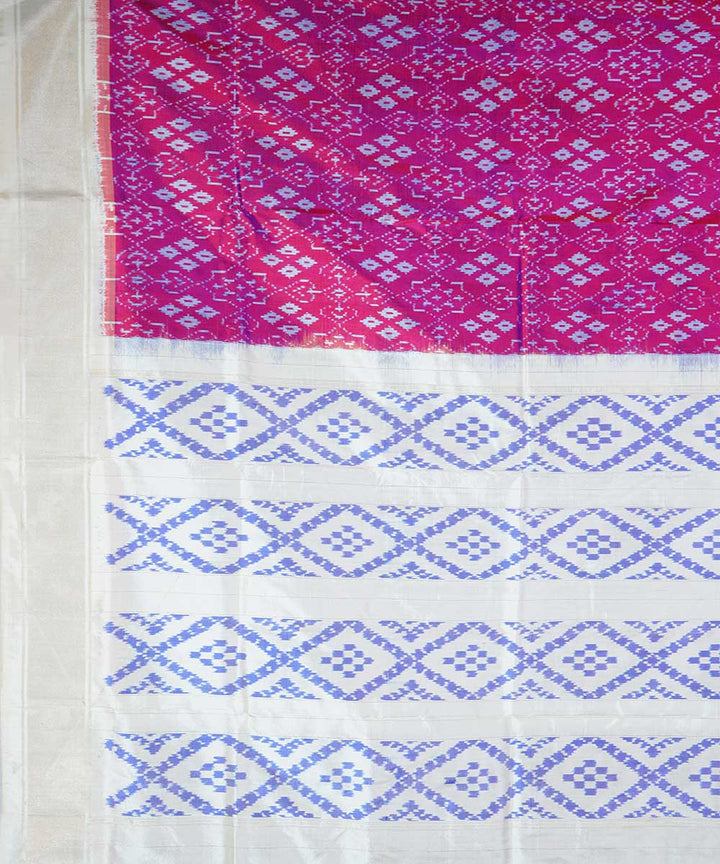 Magenta handwoven ikkat silk pochampally saree