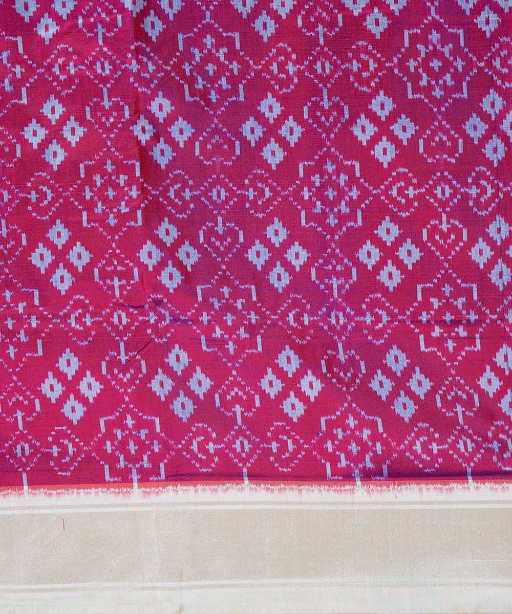 Magenta handwoven ikkat silk pochampally saree