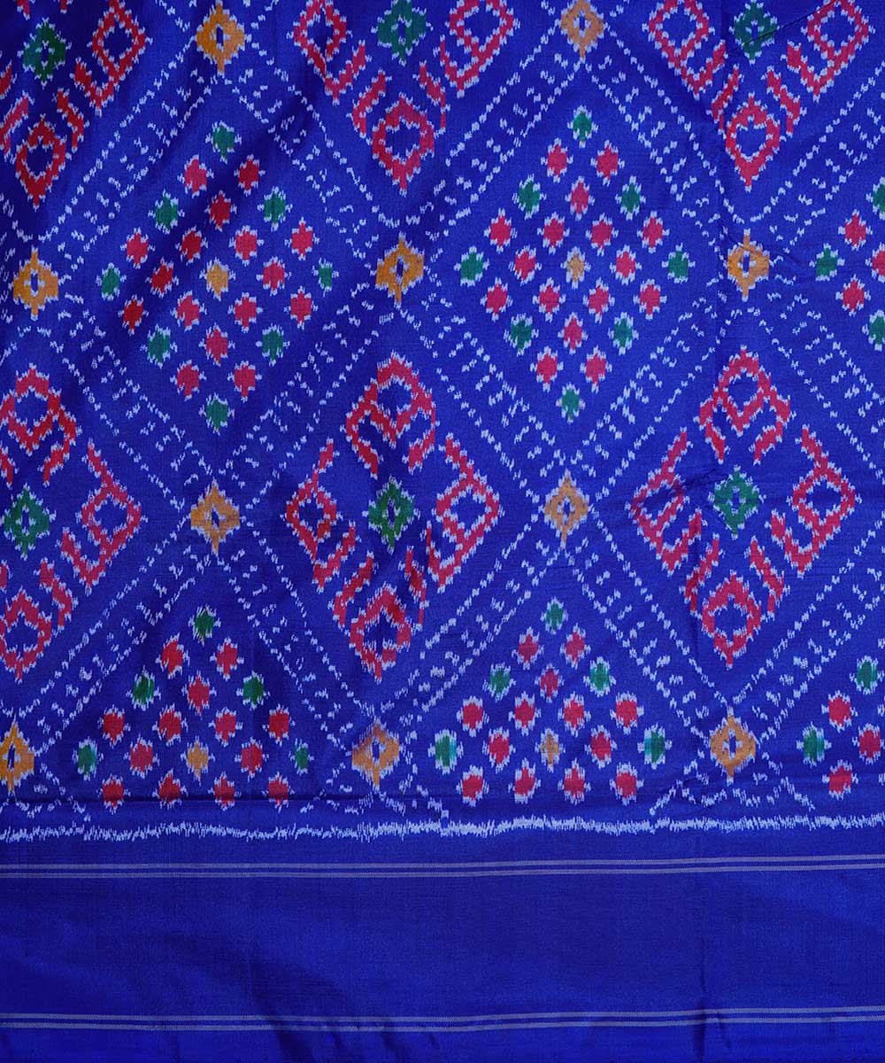 Midnight blue handwoven ikkat silk pochampally saree