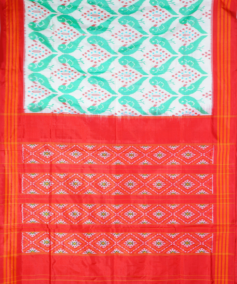 White handloom ikkat silk pochampally saree