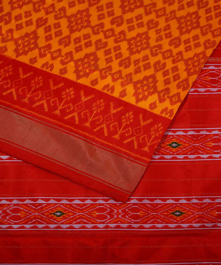 Yellow handloom ikkat silk pochampally saree