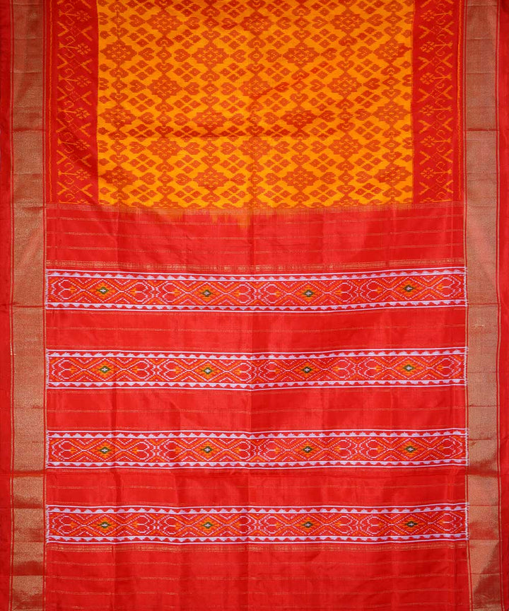 Yellow handloom ikkat silk pochampally saree