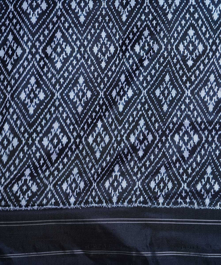 Black white handwoven ikkat silk pochampally saree