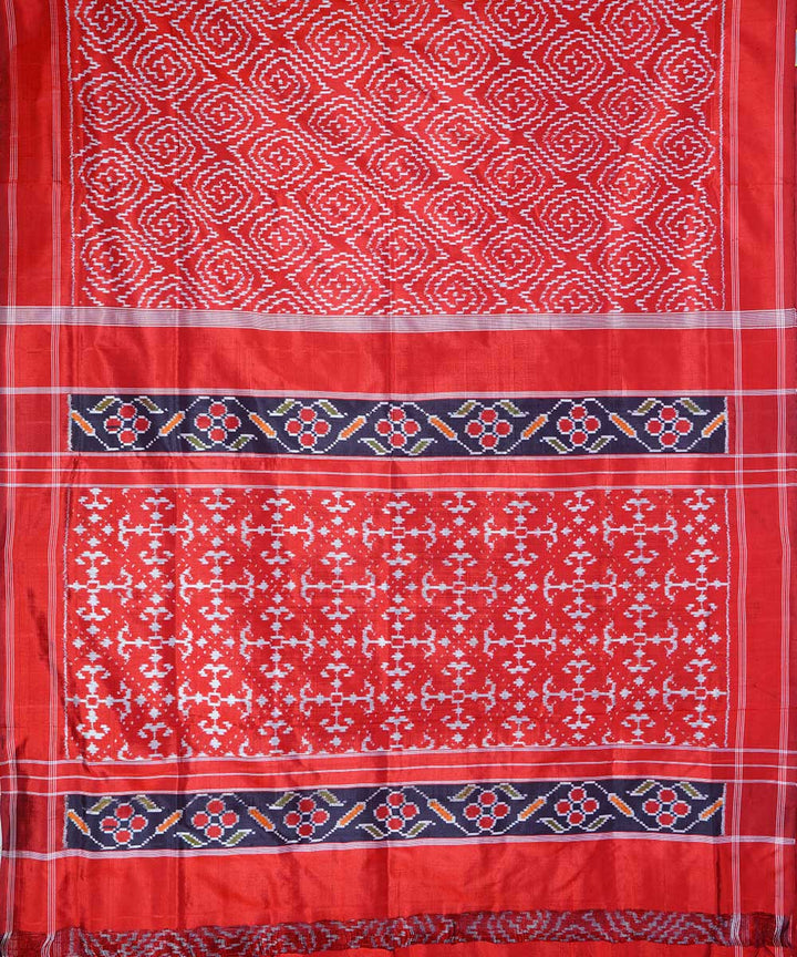 Red handloom ikkat silk pochampally saree