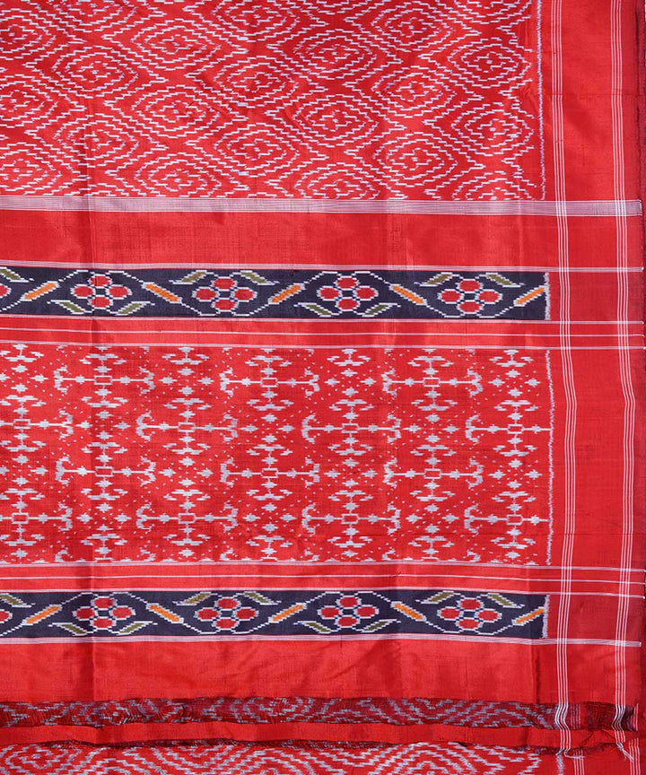 Red handloom ikkat silk pochampally saree