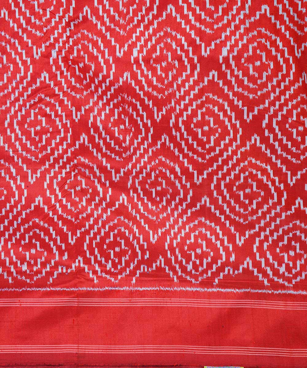 Red handloom ikkat silk pochampally saree