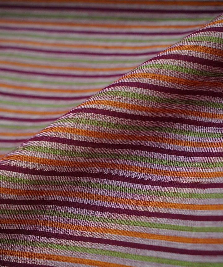 0.9m Multi color handwoven cotton stripes mangalgiri fabric