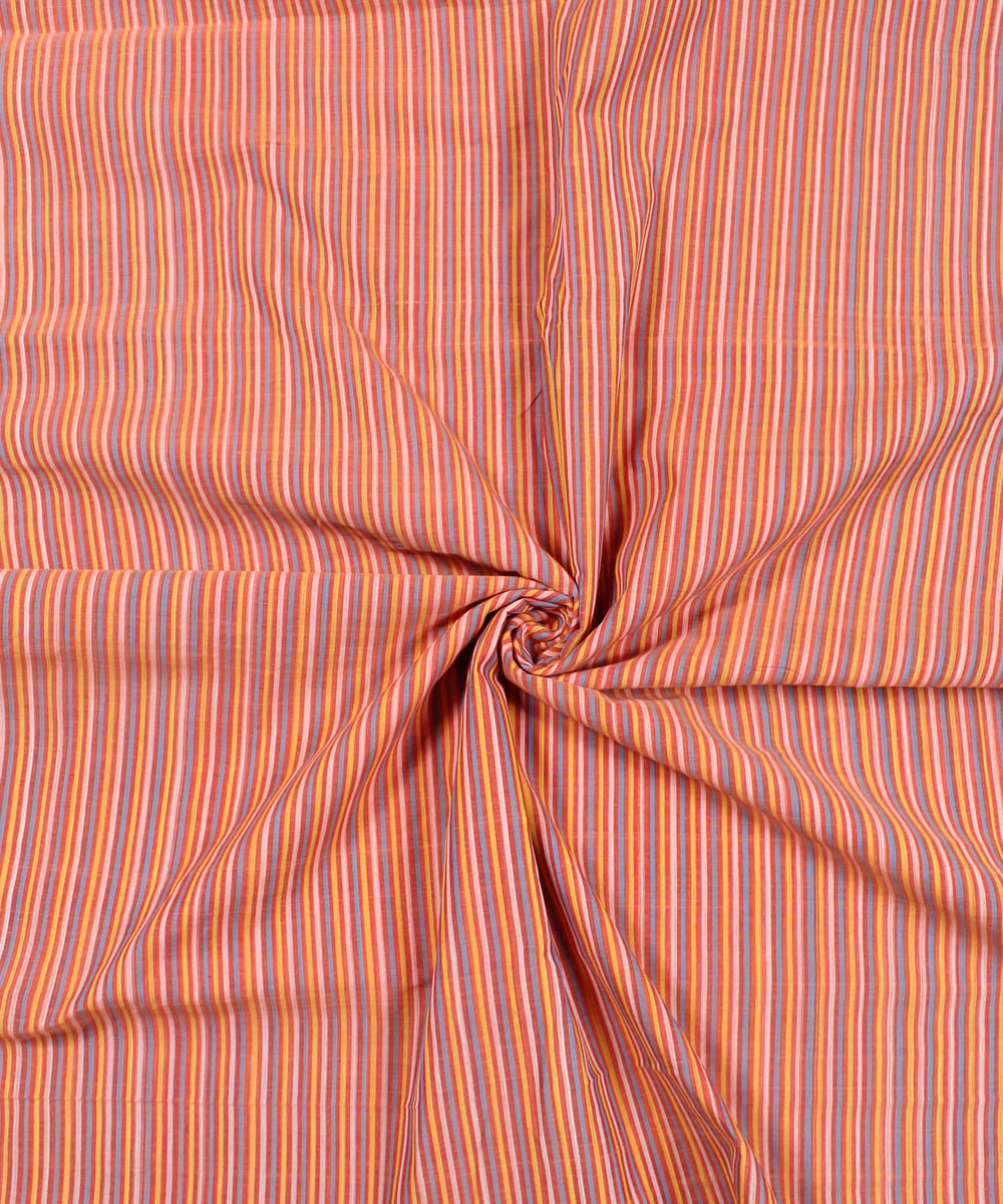2.5m Multicolour handloom cotton stripe mangalgiri kurta material