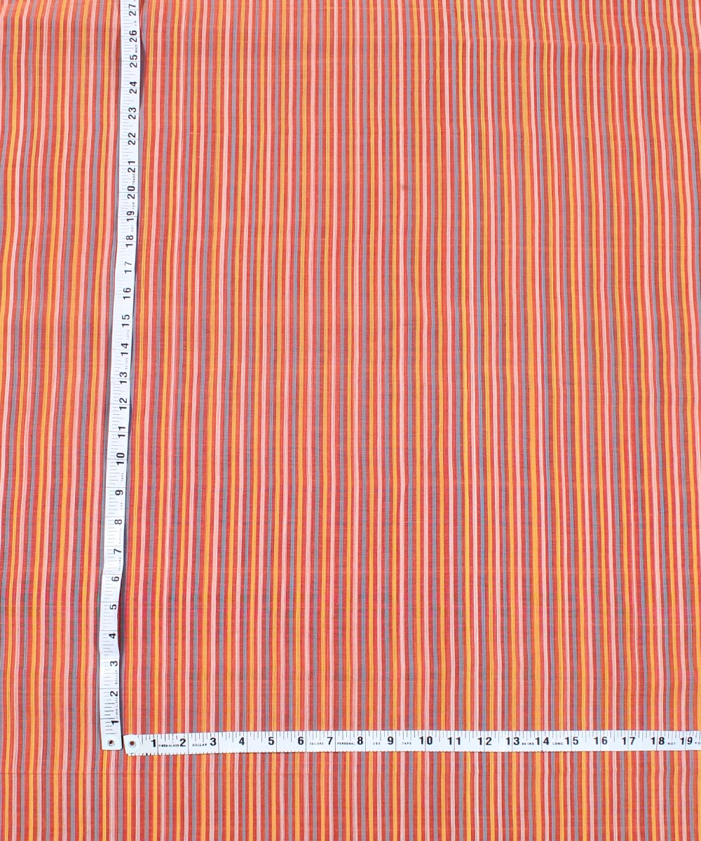 2.5m Multicolour handloom cotton stripe mangalgiri kurta material